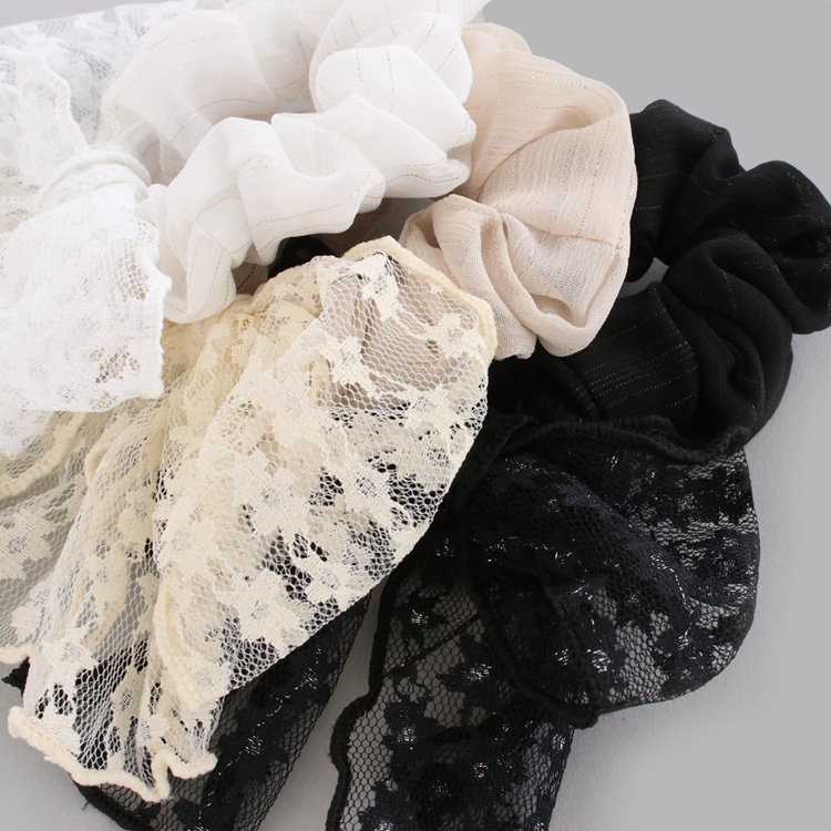 S-665) レースリボンシュシュ | ビーズ・パーツなどの