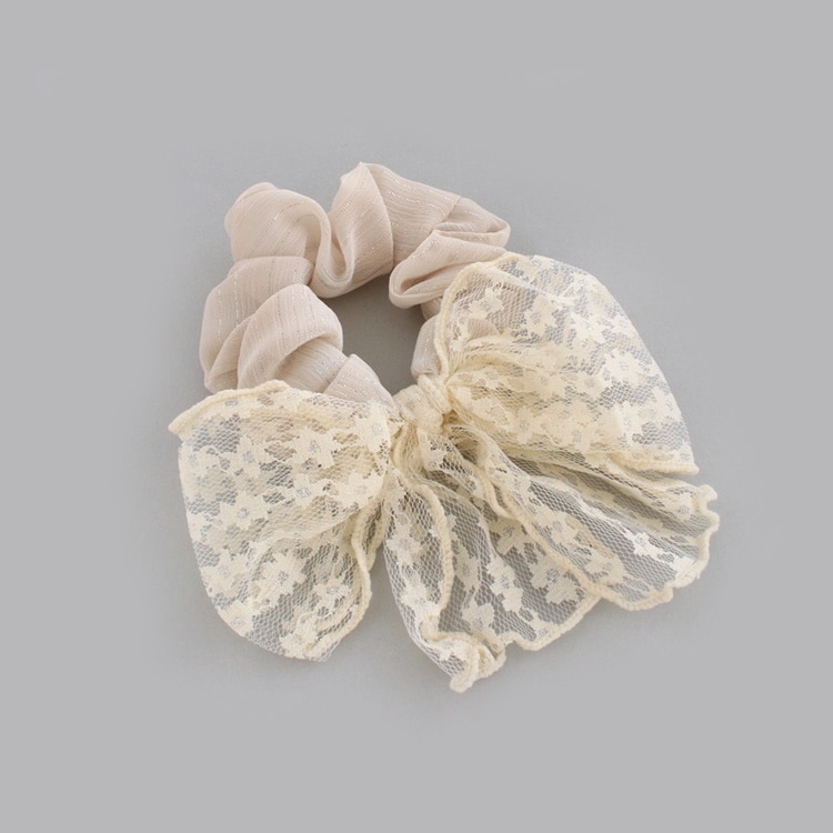 S-665) レースリボンシュシュ | ビーズ・パーツなどのハンドメイド