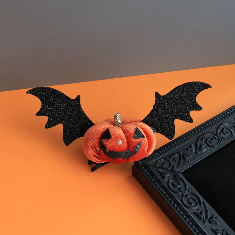 C-446) ハロウィンパンプキンクリップ | ビーズ・パーツなどの