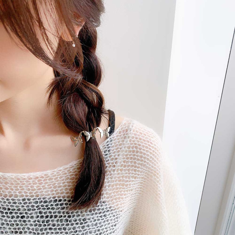 F-116) バタフライポニーフック | ビーズ・パーツなどのハンドメイド