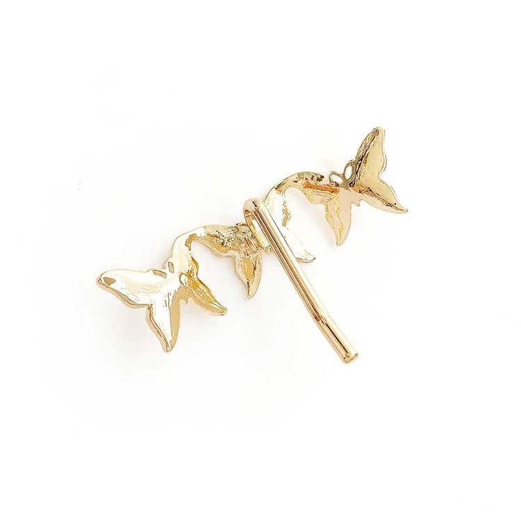 F-116) バタフライポニーフック | ビーズ・パーツなどのハンドメイド