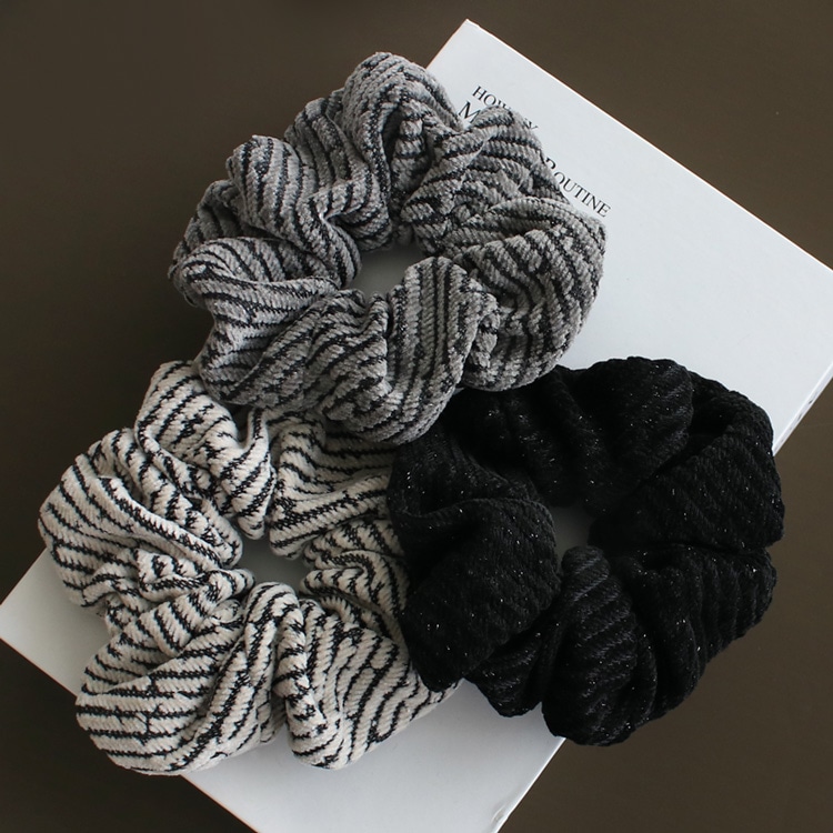 S-676) ストライプシュシュ | ビーズ・パーツなどのハンドメイドパーツ