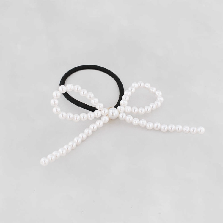 S-641) リボンモチーフゴムポニー | ビーズ・パーツなどのハンドメイド