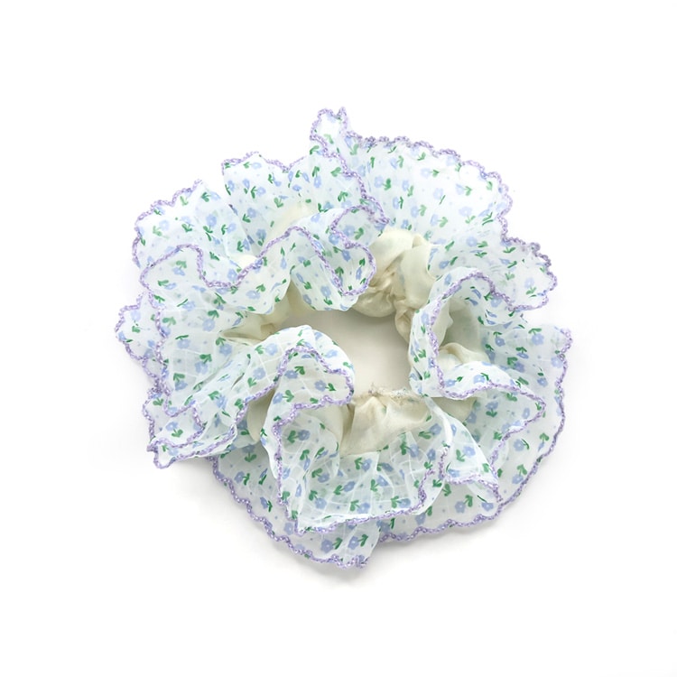 S-729) 小花柄シアーシュシュ | ビーズ・パーツなどのハンドメイド