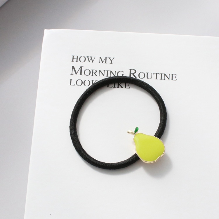 S-640) 洋梨モチーフゴムポニー | ビーズ・パーツなどのハンドメイド