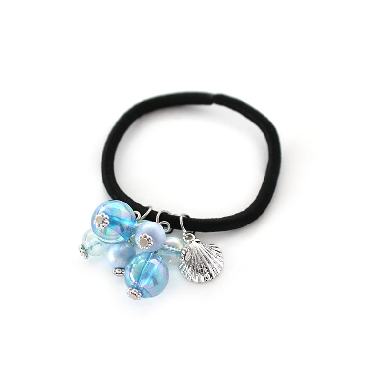 ブルー系シェルMIXドームヘアゴム ブルー系シェルMIXドームヘアゴム