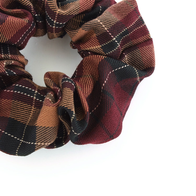 S-678) チェック柄シュシュ | ビーズ・パーツなどのハンドメイドパーツ