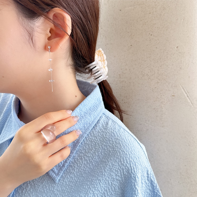 P-1108) サザレステーション樹脂ピアス / 天然石 | ビーズ