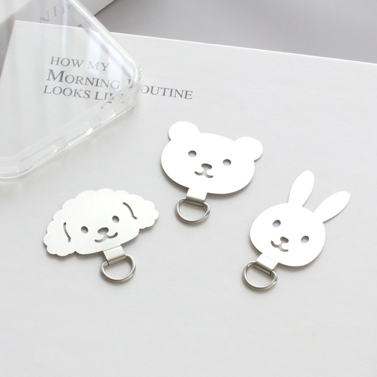 くまストラップホルダー/ ステンレス | ビーズ・パーツなどの