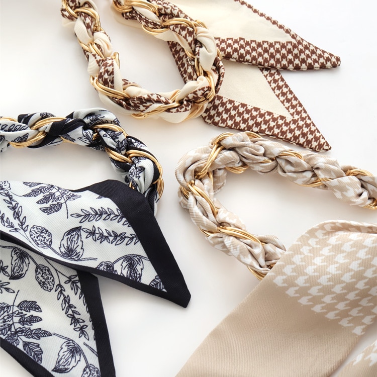 T-61) Scarf x Chain Smartphone Strap / with Holder | Handmade