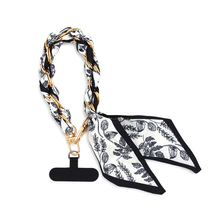 T-61) Scarf x Chain Smartphone Strap / with Holder | Handmade