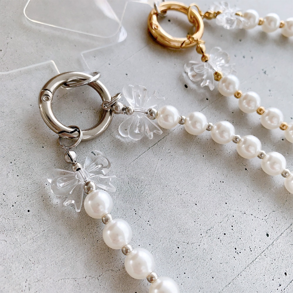 ホルダー付きスマホストラップ / リボン | ビーズ・パーツなどの