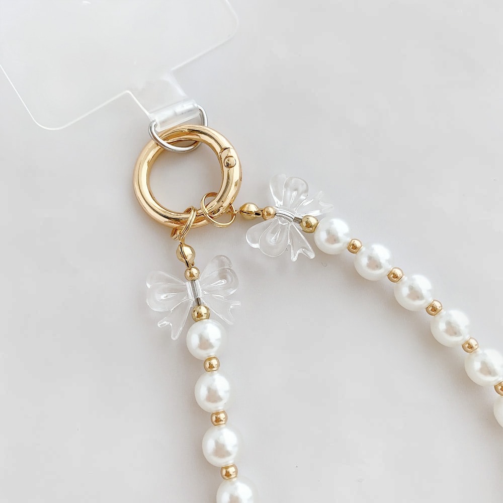 ホルダー付きスマホストラップ / リボン | ビーズ・パーツなどの