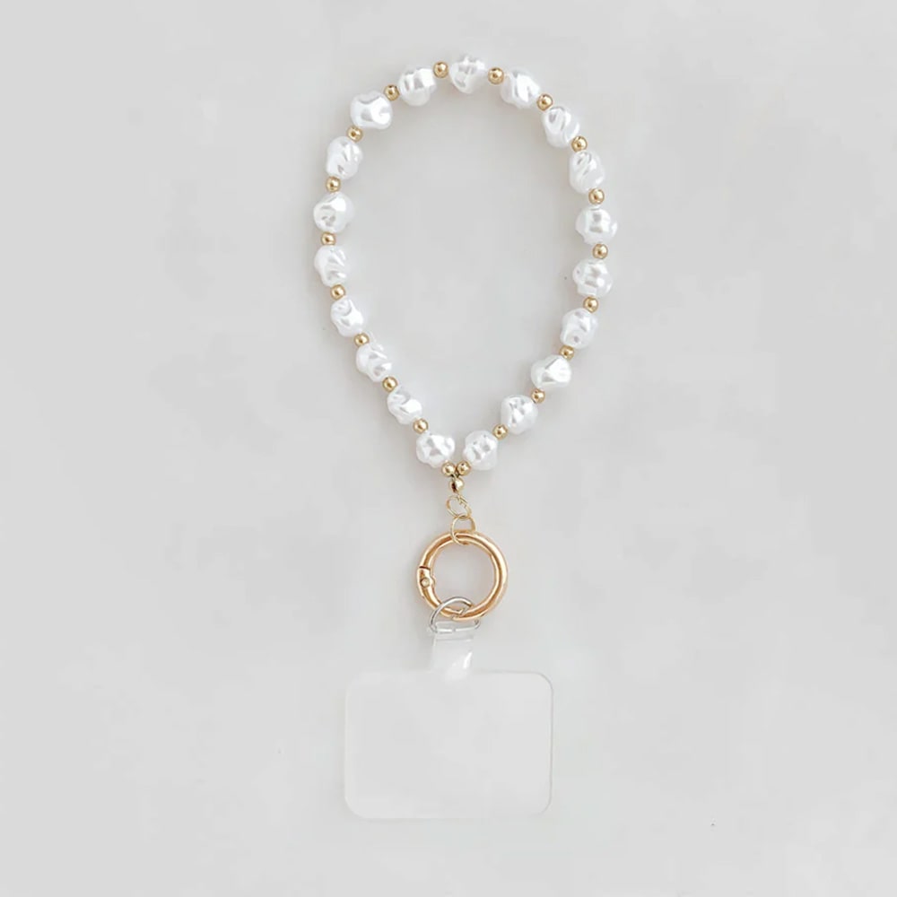 T-5) ホルダー付きスマホストラップ / パール | ビーズ・パーツなどの