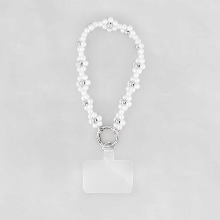 ホルダー付きスマホストラップ / パールフラワー | ビーズ・パーツなど