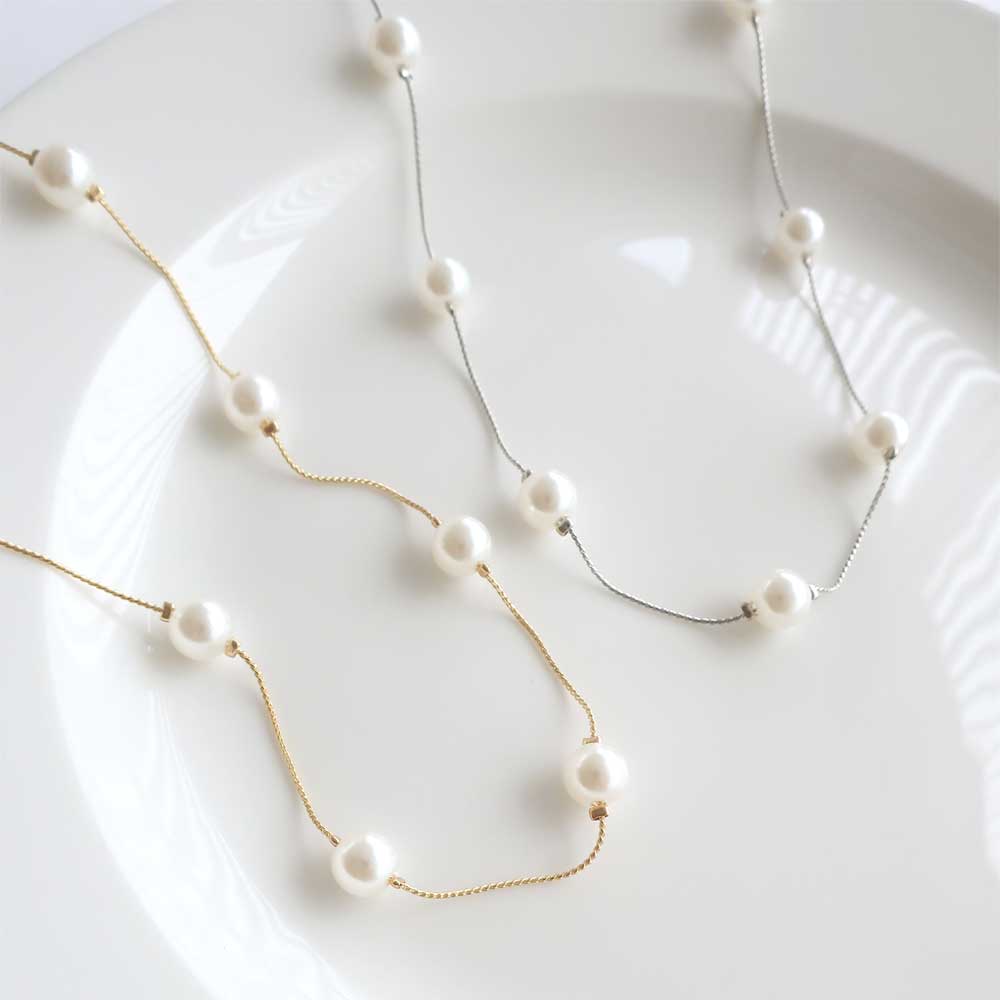 N-239) パールネックレス | ビーズ・パーツなどのハンドメイドパーツ