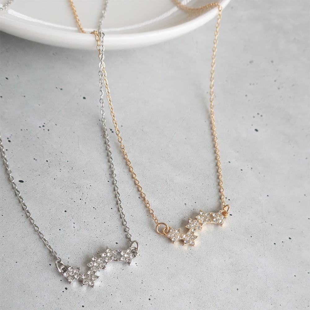 N-290) スターモチーフネックレス | ビーズ・パーツなどのハンドメイド