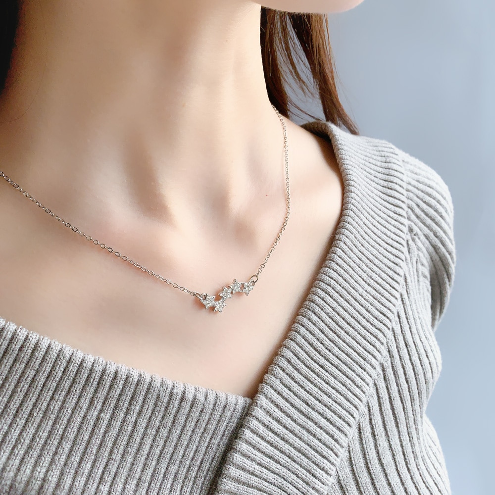 N-290) スターモチーフネックレス | ビーズ・パーツなどのハンドメイド
