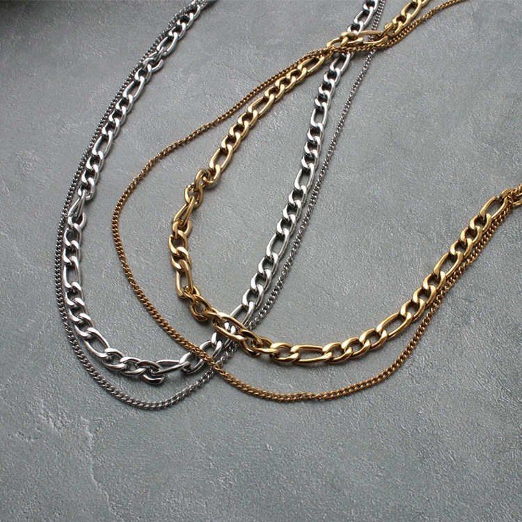 kohichi様　ブレスレット & ネックレス　4点セット　ステンレス 楽天市場】ネックレスブレスレットセット メンズ チェーン 合金
