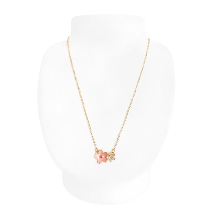 N-362) 桜ネックレス / キュービックジルコニア | ビーズ・パーツなど 