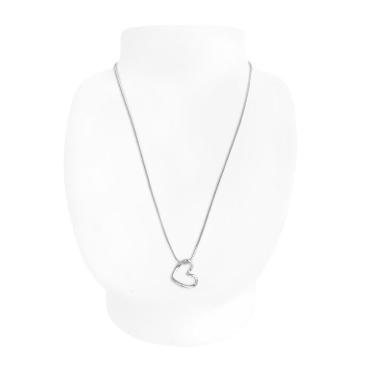 N-364) オープンハートネックレス | ビーズ・パーツなどのハンドメイド
