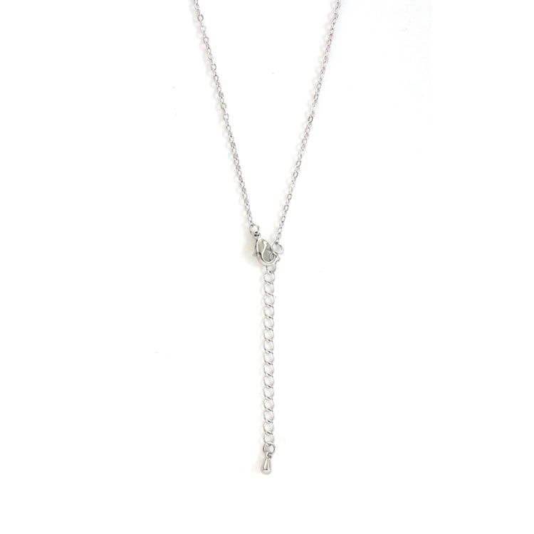 N-365) ハーフビジューハートネックレス / キュービックジルコニア