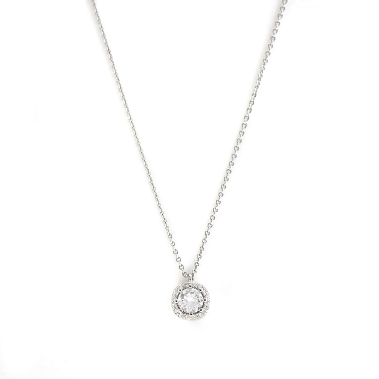 N-390) ヘイローデザインネックレス / キュービックジルコニア