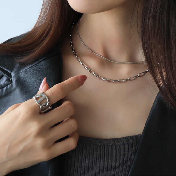 N-424) スネークチェーンネックレス / ステンレス | ビーズ・パーツ