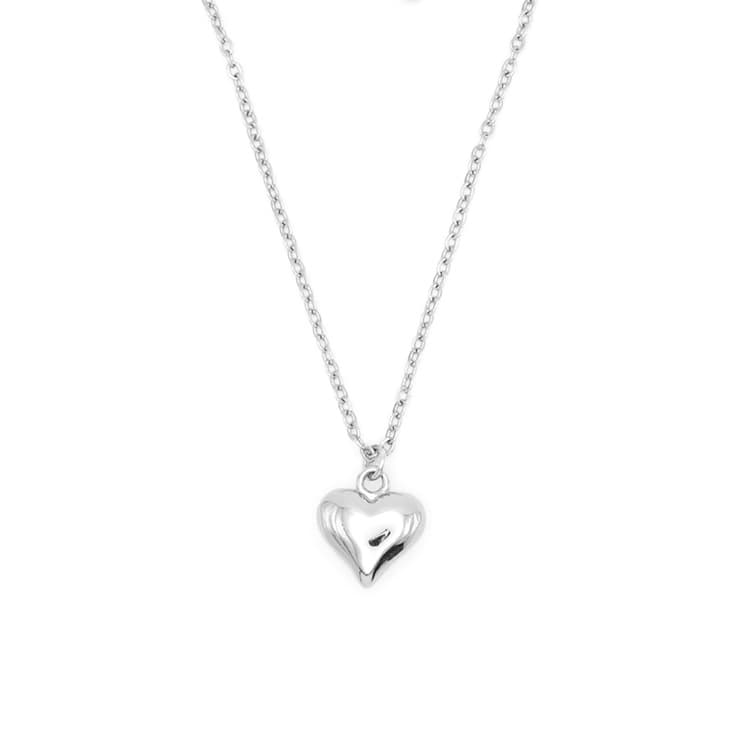 N-440) メタルハートネックレス | ビーズ・パーツなどのハンドメイド