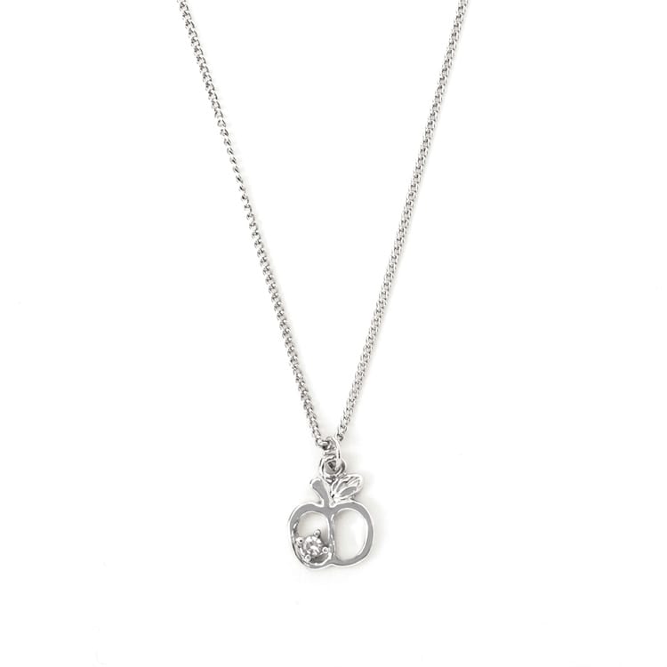 N-393) リンゴモチーフネックレス | ビーズ・パーツなどのハンドメイド