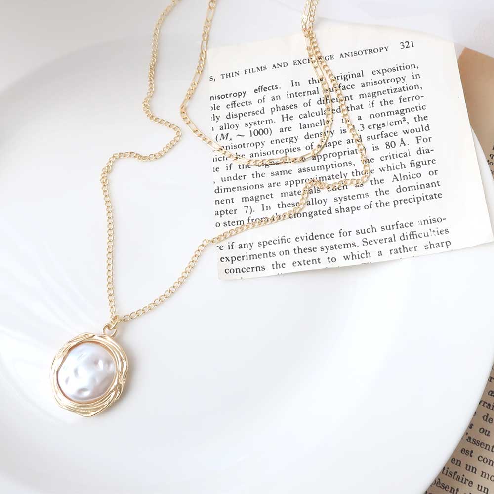 N-184) コインパール2連ネックレス | ビーズ・パーツなどのハンドメイドパーツおよびハイクオリティ・プチプライスのアクセサリー販売サイト