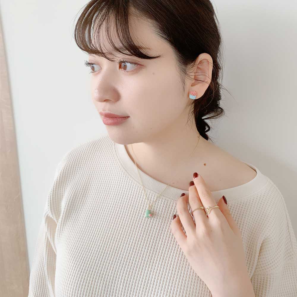 Dreamハートマカロンネックレス ラベンダー×サックス Dreamハートマカロンネックレス ラベンダー×サックス