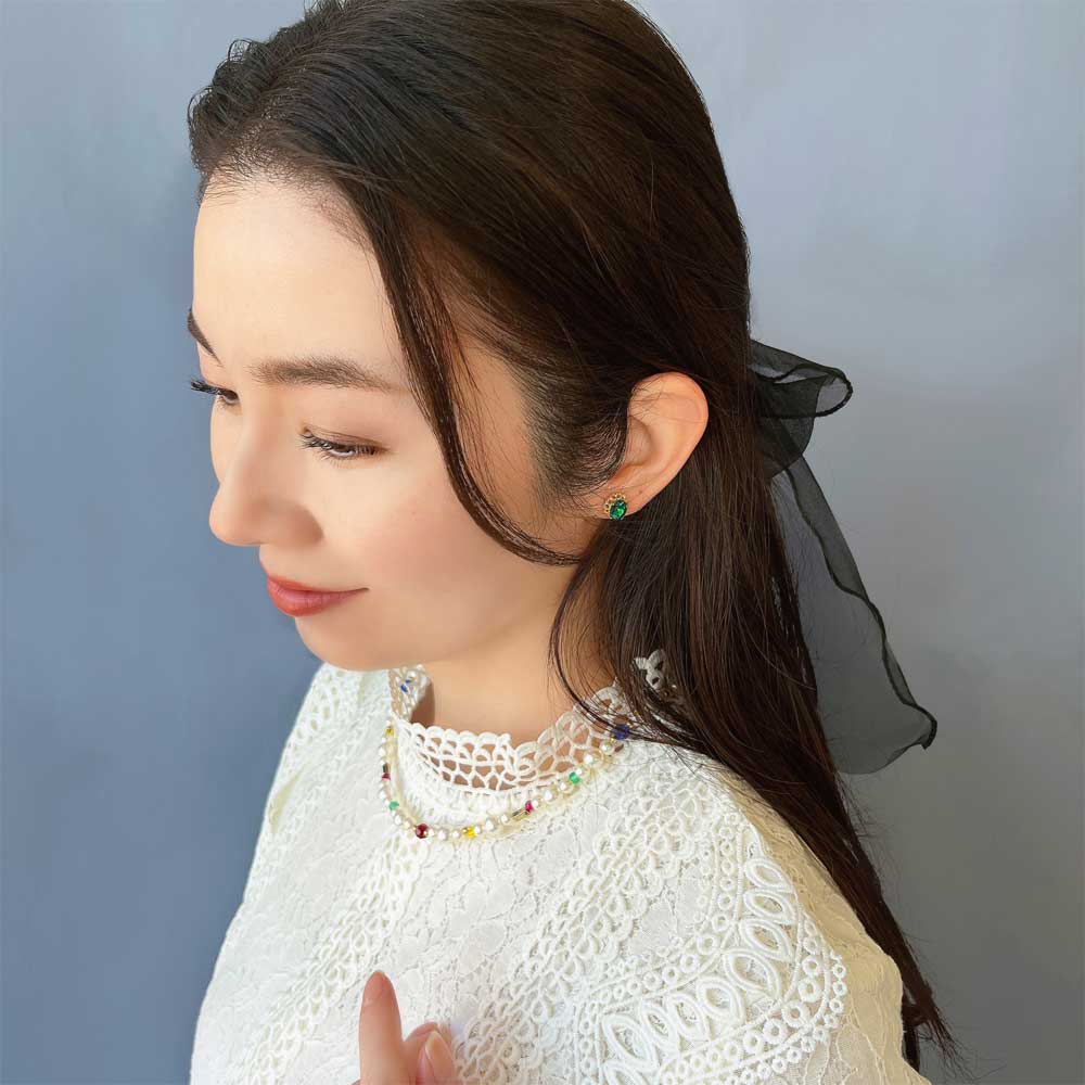 ハンドメイドネックレス/パール×シルバー×ビーズ C2N-4 Native Handmade Beads Custom Necklace シルバービーズ