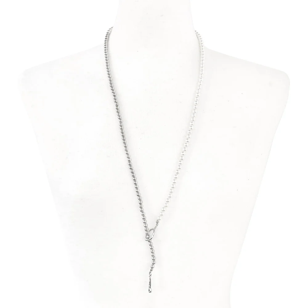 H 554　パールロングネックレス☆美品 Melody Accessory ロングネックレス 日本製 パール ネックレス
