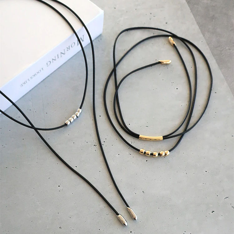 N-310) コードネックレス | ビーズ・パーツなどのハンドメイド