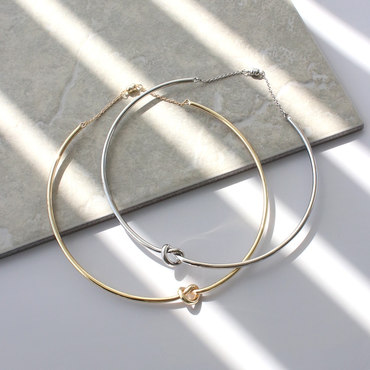 N-332) ノットメタルチョーカー / マグネットクラスプ | ビーズ