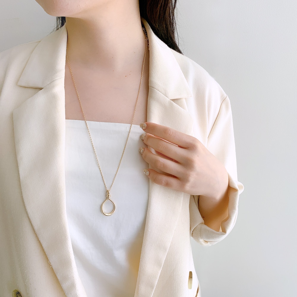 N-327) ノット風ロングネックレス / ニッケルフリー | ビーズ・パーツ