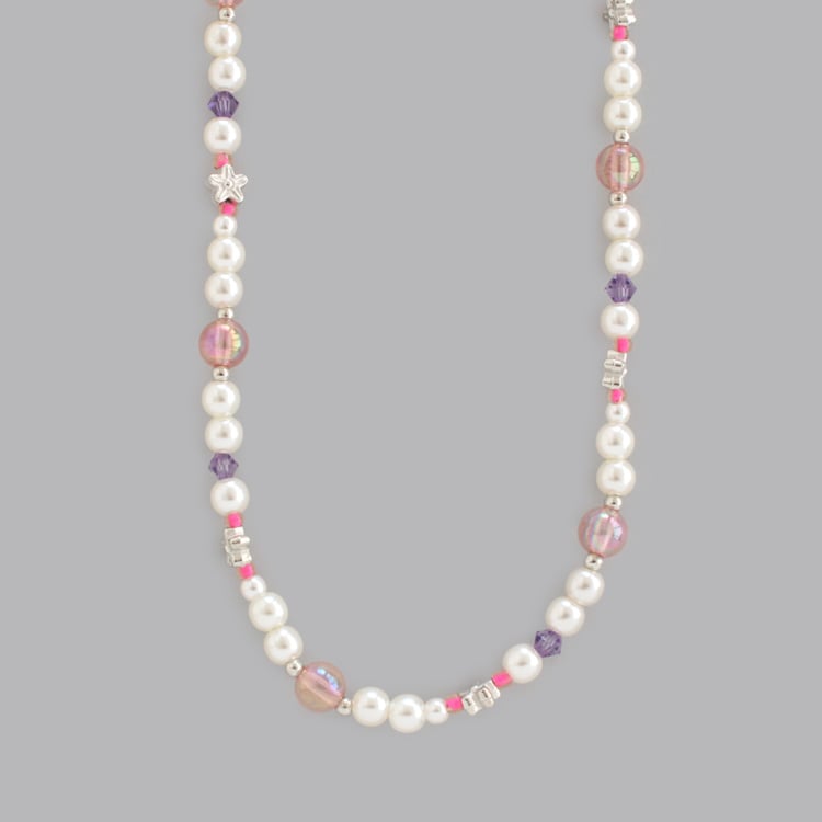 N-356) ビーズ×パールネックレス | ビーズ・パーツなどのハンドメイド