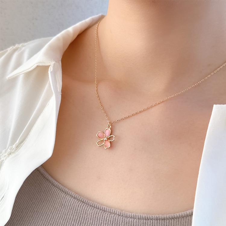 N-402) 桜ネックレス | ビーズ・パーツなどのハンドメイドパーツおよび