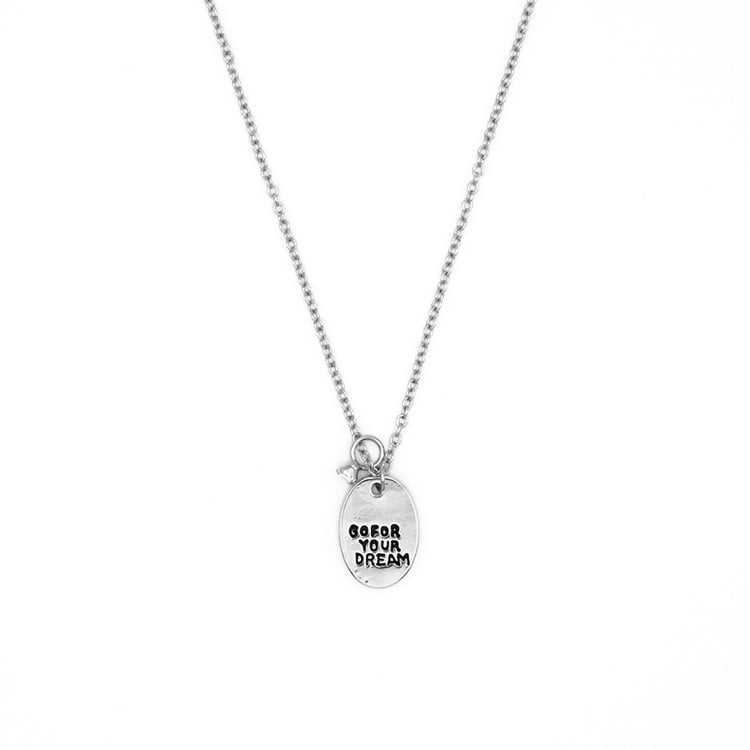 N-419) メッセージプレートネックレス | ビーズ・パーツなどの