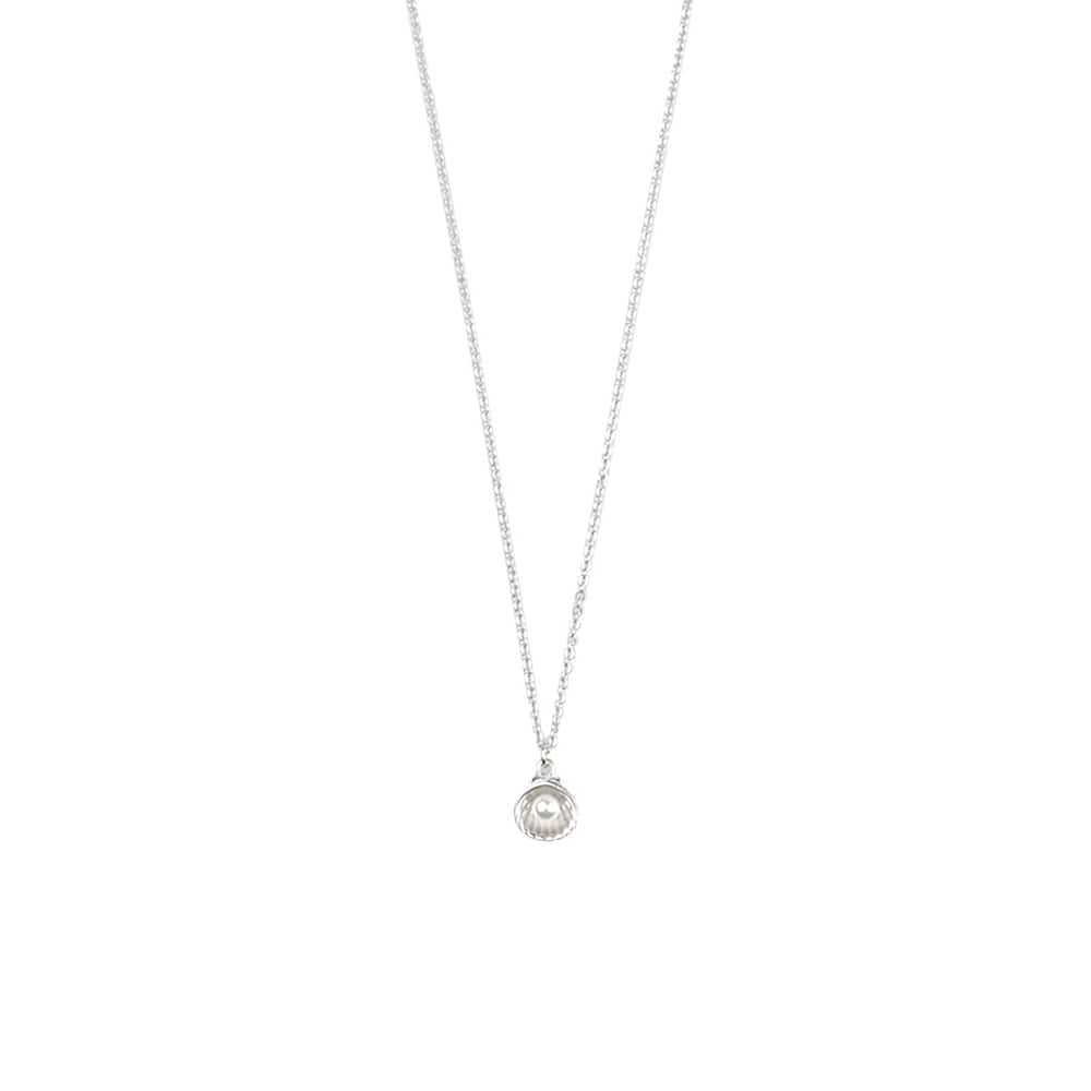 【1点物】シェルネックレス&ピアスSET ◇ネックレス＆ピアスセット◇Pearl＆Moon 天然パール＆三日月