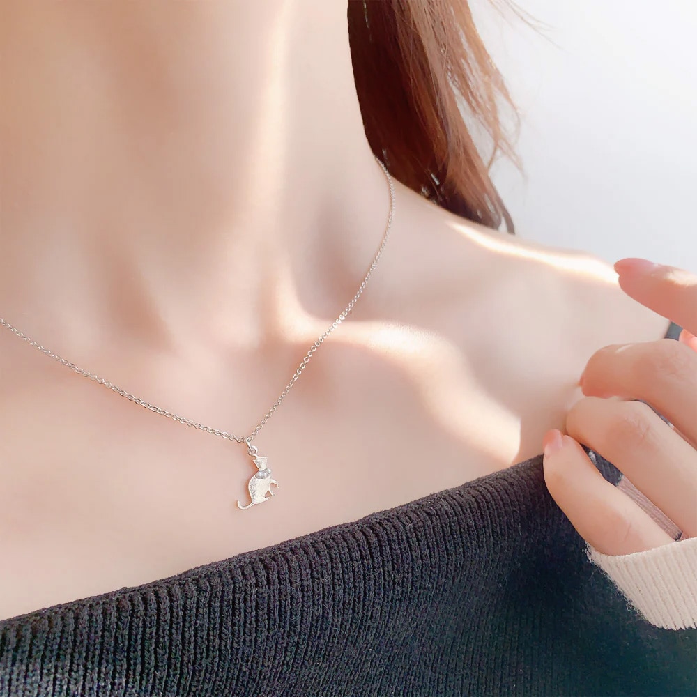 N-282) 猫モチーフネックレス | ビーズ・パーツなどのハンドメイド