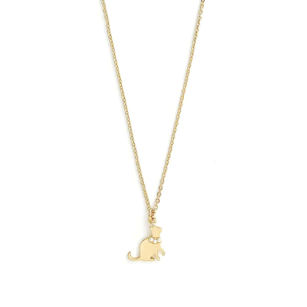 N-282) 猫モチーフネックレス | ビーズ・パーツなどのハンドメイド