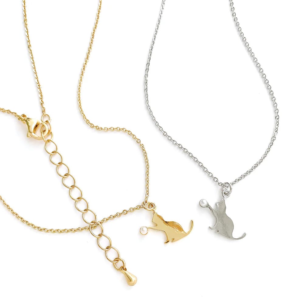 N-283) 猫モチーフネックレス | ビーズ・パーツなどのハンドメイド