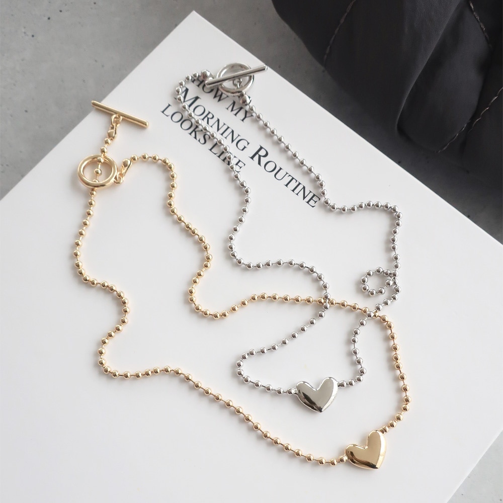 N-288) ハートマンテルネックレス | ビーズ・パーツなどのハンドメイド