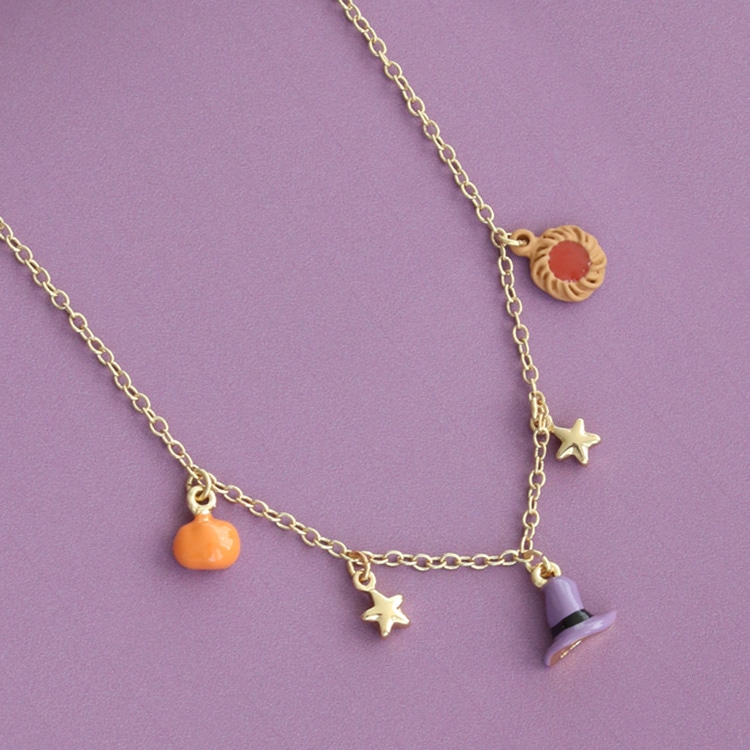 N-371) ハロウィンネックレス / 魔女帽子 | ビーズ・パーツなど