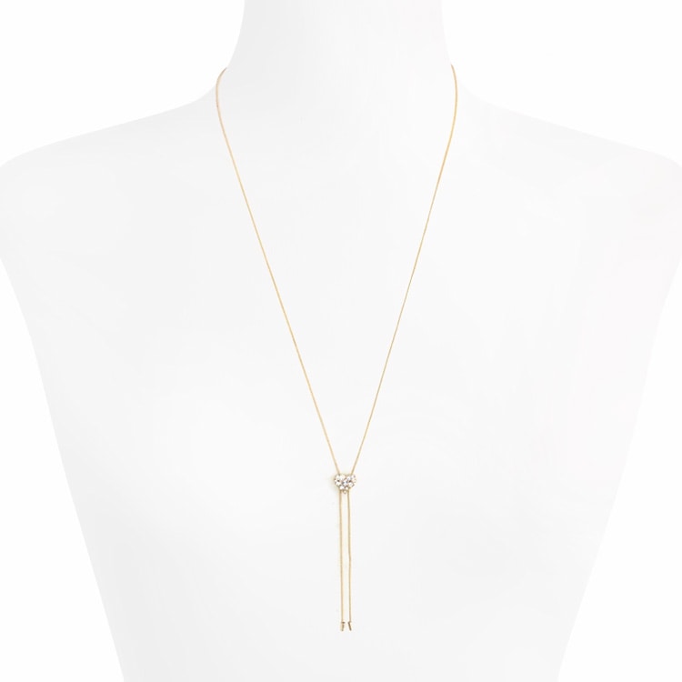 N-382) ハートスライダーネックレス | ビーズ・パーツなどの