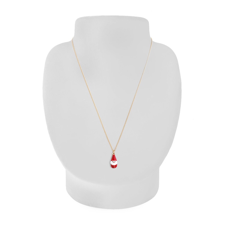N-389) クリスマスネックレス / サンタ | ビーズ・パーツなどの