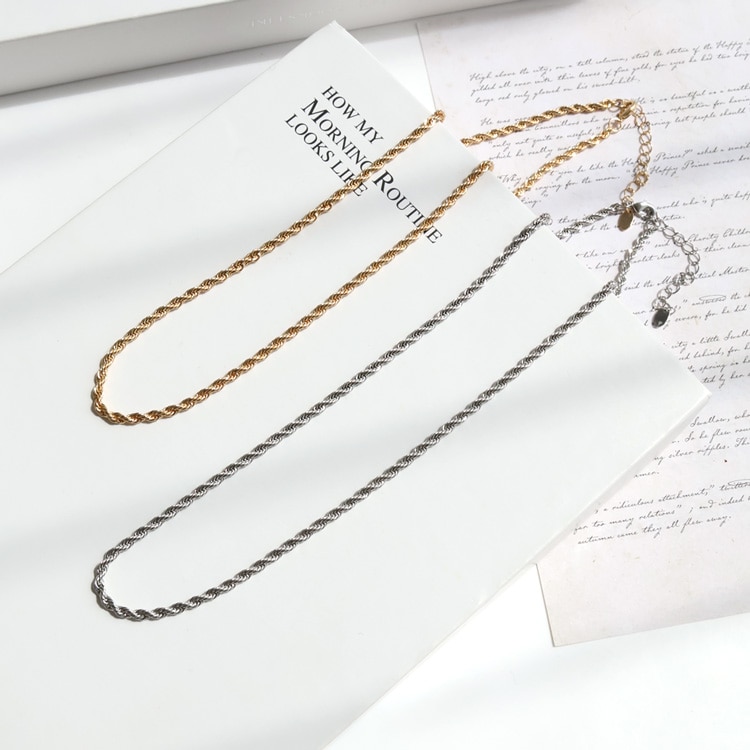 N-427) ロープチェーンネックレス | ビーズ・パーツなどのハンドメイド