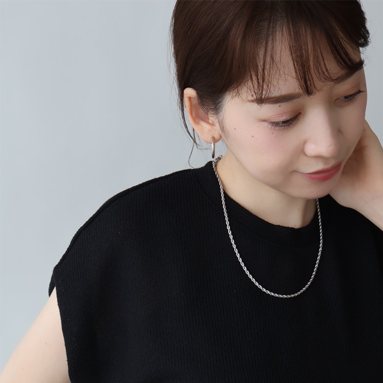 N-427) ロープチェーンネックレス | ビーズ・パーツなどのハンドメイド